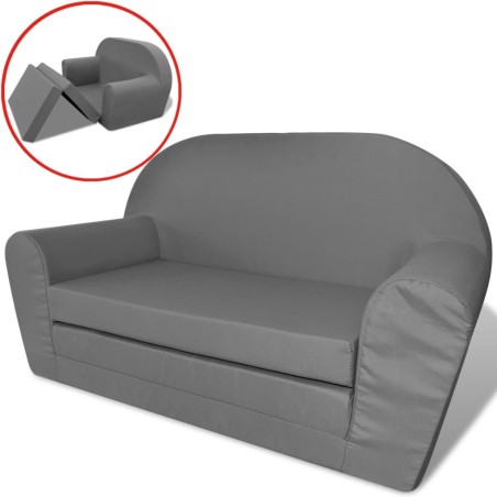 vidaXL Kinder Ausklapp-Loungesessel Grau
