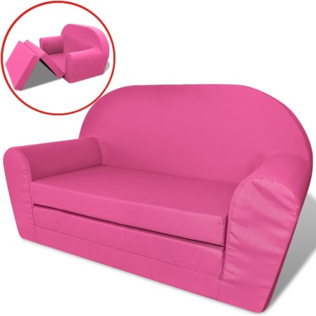 vidaXL Kinder Ausklapp-Loungesessel Rosa