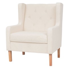 vidaXL Sessel Cremeweiß Stoff 