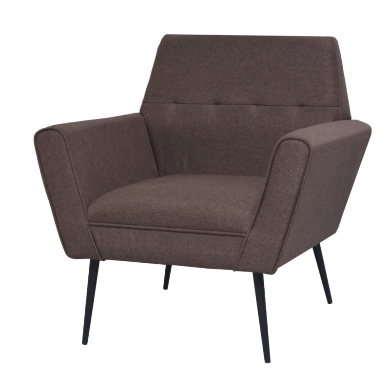 vidaXL Sessel Braun Stahl und Stoff vidaXL Sessel Braun Stahl und Stoff