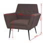 vidaXL Sessel Braun Stahl und Stoff vidaXL Sessel Braun Stahl und Stoff