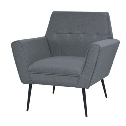 vidaXL Sessel Hellgrau Stahl und Stoff 
