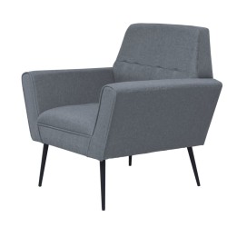 vidaXL Sessel Hellgrau Stahl und Stoff 
