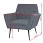 vidaXL Sessel Hellgrau Stahl und Stoff vidaXL Sessel Hellgrau Stahl und Stoff