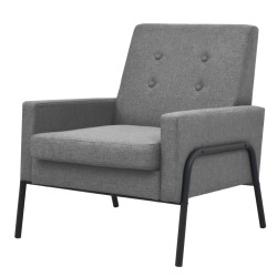 vidaXL Sessel Hellgrau Stahl und Stoff 