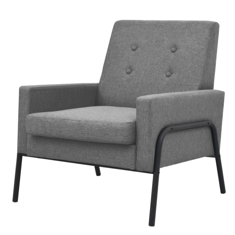 vidaXL Sessel Hellgrau Stahl und Stoff vidaXL Sessel Hellgrau Stahl und Stoff
