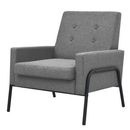 vidaXL Sessel Hellgrau Stahl und Stoff 