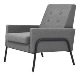vidaXL Sessel Hellgrau Stahl und Stoff 