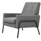 vidaXL Sessel Hellgrau Stahl und Stoff vidaXL Sessel Hellgrau Stahl und Stoff