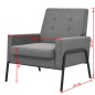 vidaXL Sessel Hellgrau Stahl und Stoff vidaXL Sessel Hellgrau Stahl und Stoff