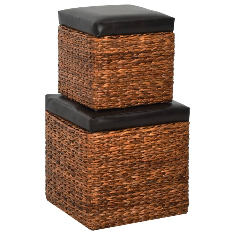 vidaXL Ottoman-Set 2 Stk. Seegras Braun vidaXL Ottoman-Set 2 Stk. Seegras Braun