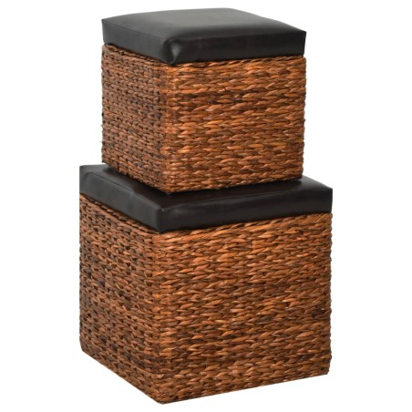 vidaXL Ottoman-Set 2 Stk. Seegras Braun