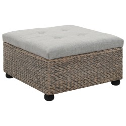 vidaXL Ottoman Seegras 65×65×40 cm Grau