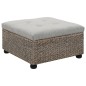 vidaXL Ottoman Seegras 65×65×40 cm Grau vidaXL Ottoman Seegras 65×65×40 cm Grau
