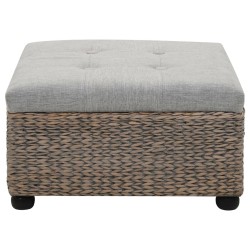 vidaXL Ottoman Seegras 65×65×40 cm Grau