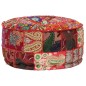 vidaXL Patchwork Sitzpouf Rund Baumwolle Handgefertigt 40x20 cm Rot vidaXL Patchwork Sitzpouf Rund Baumwolle Handgefertigt 40x20 cm Rot