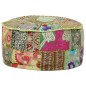 vidaXL Patchwork Sitzpouf Rund Baumwolle Handgefertigt 40x20 cm Grün vidaXL Patchwork Sitzpouf Rund Baumwolle Handgefertigt 40x20 cm Grün
