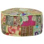 vidaXL Patchwork Sitzpouf Rund Baumwolle Handgefertigt 40x20 cm Grün vidaXL Patchwork Sitzpouf Rund Baumwolle Handgefertigt 40x20 cm Grün