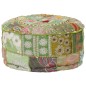 vidaXL Patchwork Sitzpouf Rund Baumwolle Handgefertigt 40x20 cm Grün vidaXL Patchwork Sitzpouf Rund Baumwolle Handgefertigt 40x20 cm Grün