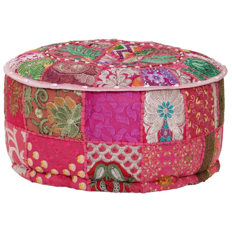 vidaXL Patchwork Sitzpouf Rund Baumwolle Handgefertigt 40x20 cm Rosa vidaXL Patchwork Sitzpouf Rund Baumwolle Handgefertigt 40x20 cm Rosa