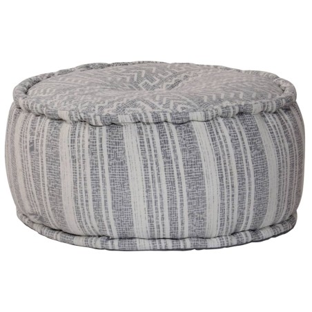 vidaXL Handgefertigter Sitzpuff mit Muster Blau 50 x 25 cm Baumwolle  