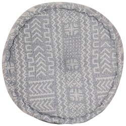 vidaXL Handgefertigter Sitzpuff mit Muster Blau 50 x 25 cm Baumwolle  