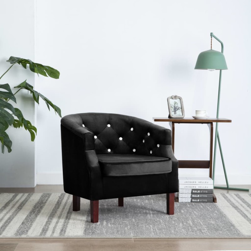 vidaXL Sessel Schwarz Samt vidaXL Sessel Schwarz Samt