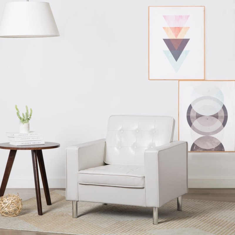 vidaXL Sessel Weiß Kunstleder vidaXL Sessel Weiß Kunstleder