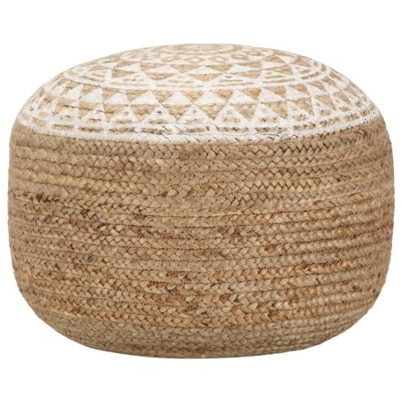 vidaXL Handgefertigter Sitzpuff Weiß 45x30 cm Jute
