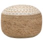 vidaXL Handgefertigter Sitzpuff Weiß 45x30 cm Jute vidaXL Handgefertigter Sitzpuff Weiß 45x30 cm Jute