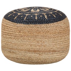 vidaXL Handgefertigter Sitzpuff Blau 45 x 30 cm Jute