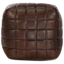 vidaXL Pouf Dunkelbraun 40 x 40 x 40 cm Echtes Ziegenleder