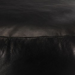 vidaXL Pouf Schwarz 60 x 30 cm Echtes Ziegenleder