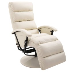 vidaXL TV-Sessel Creme Kunstleder
