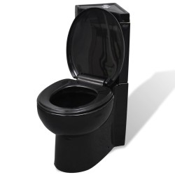 vidaXL Toilette für Ecke Keramik Schwarz