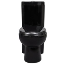 vidaXL Toilette für Ecke Keramik Schwarz