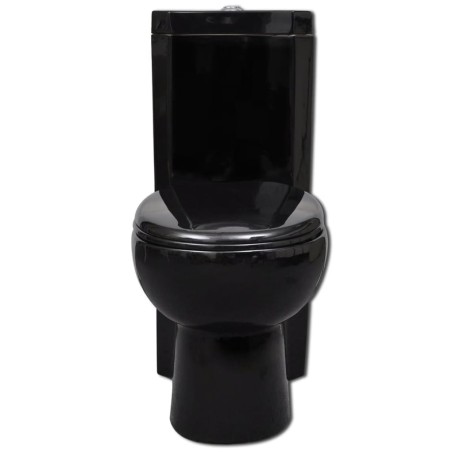 vidaXL Toilette für Ecke Keramik Schwarz