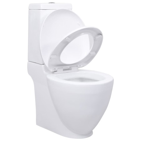 vidaXL Keramik-Toilette Abgang Horizontal Weiß