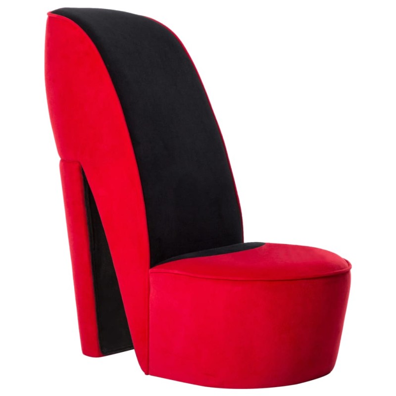 vidaXL Stuhl in Stöckelschuh-Form Rot Samt vidaXL Stuhl in Stöckelschuh-Form Rot Samt
