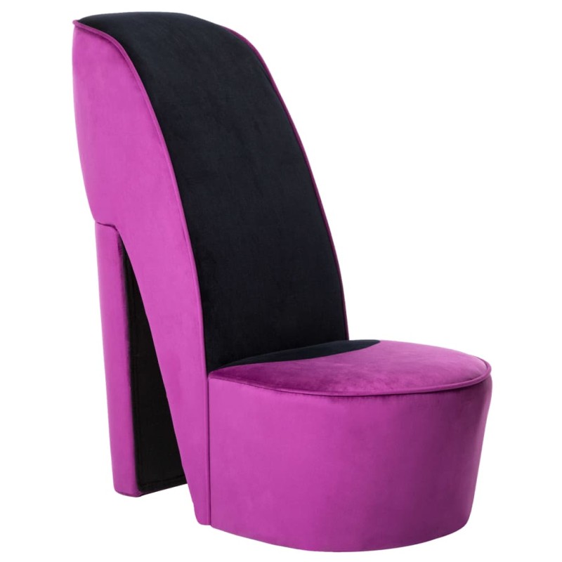 vidaXL Stuhl in Stöckelschuh-Form Lila Samt vidaXL Stuhl in Stöckelschuh-Form Lila Samt