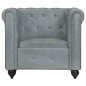 vidaXL Chesterfield-Sessel Grau Echtleder vidaXL Chesterfield-Sessel Grau Echtleder