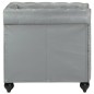 vidaXL Chesterfield-Sessel Grau Echtleder vidaXL Chesterfield-Sessel Grau Echtleder