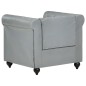 vidaXL Chesterfield-Sessel Grau Echtleder vidaXL Chesterfield-Sessel Grau Echtleder