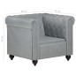vidaXL Chesterfield-Sessel Grau Echtleder vidaXL Chesterfield-Sessel Grau Echtleder
