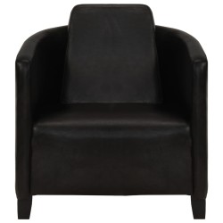 vidaXL Sessel Schwarz Echtleder