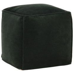 vidaXL Pouf Baumwollsamt 40×40×40 cm Waldgrün