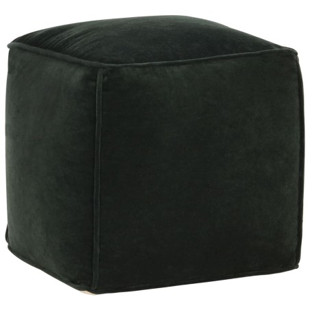 vidaXL Pouf Baumwollsamt 40×40×40 cm Waldgrün