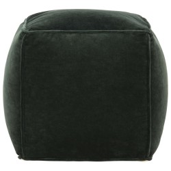 vidaXL Pouf Baumwollsamt 40×40×40 cm Waldgrün