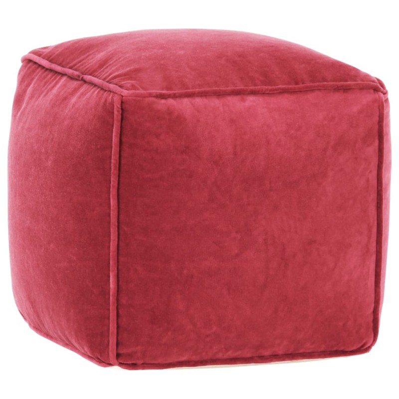 vidaXL Pouf Baumwollsamt 40x40x40 cm Rot vidaXL Pouf Baumwollsamt 40x40x40 cm Rot