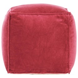 vidaXL Pouf Baumwollsamt 40x40x40 cm Rot